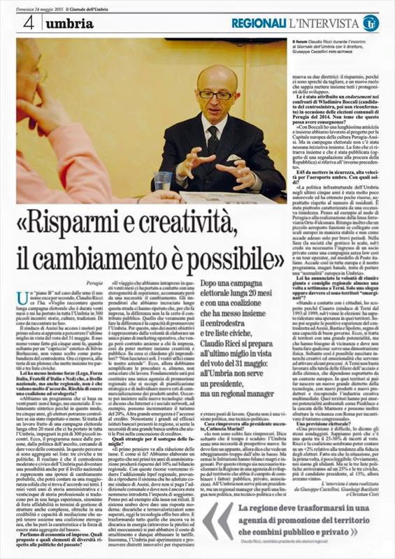 Intervista a Claudio Ricci - Giornale dell´Umbria