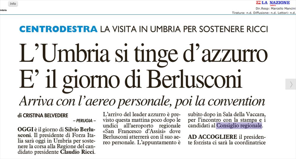 Berlusconi in Umbria per sostenere Ricci - La Nazione